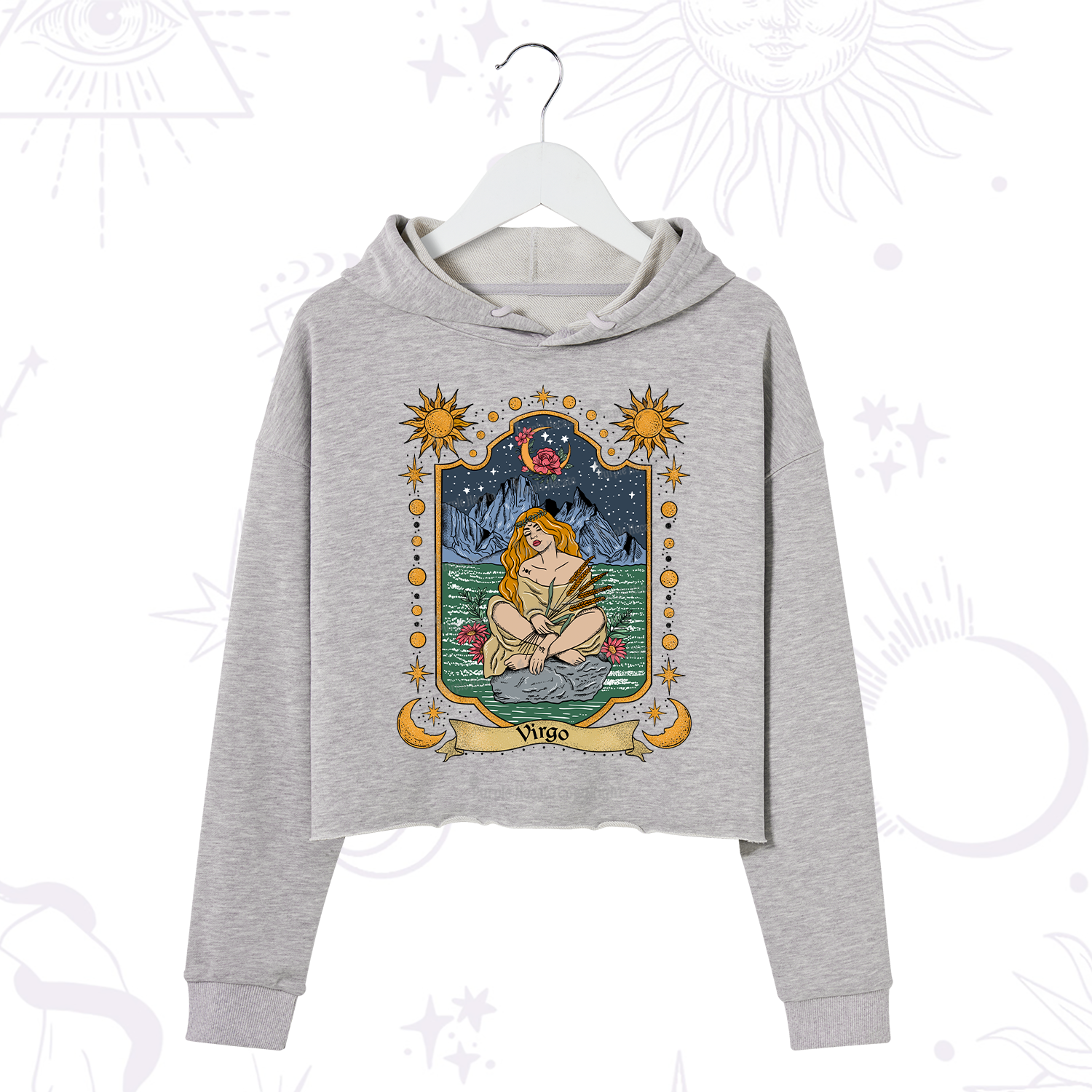 Purplehecate Virgo Zodiac Crop Hoodie
