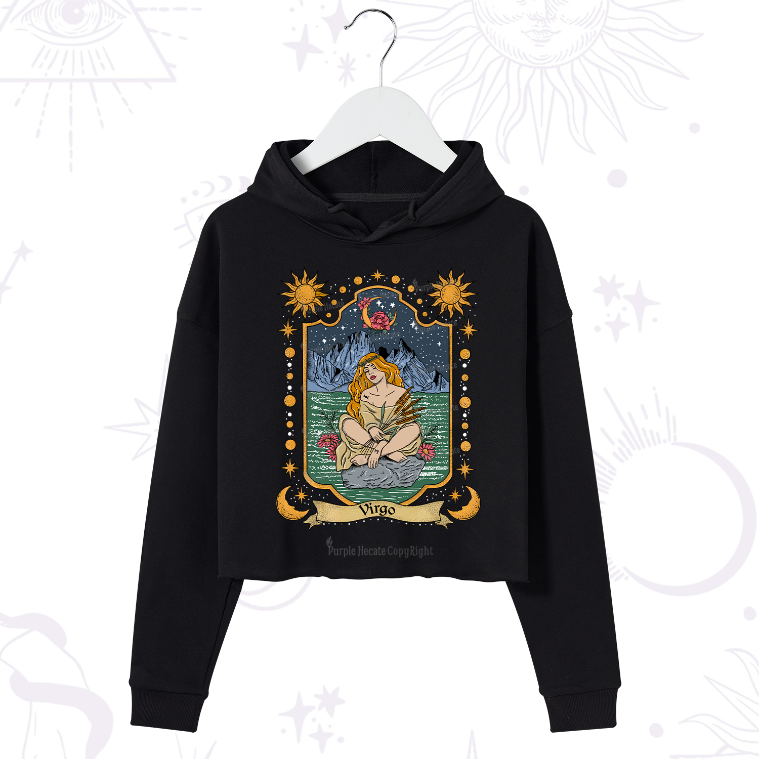 Purplehecate Virgo Zodiac Crop Hoodie
