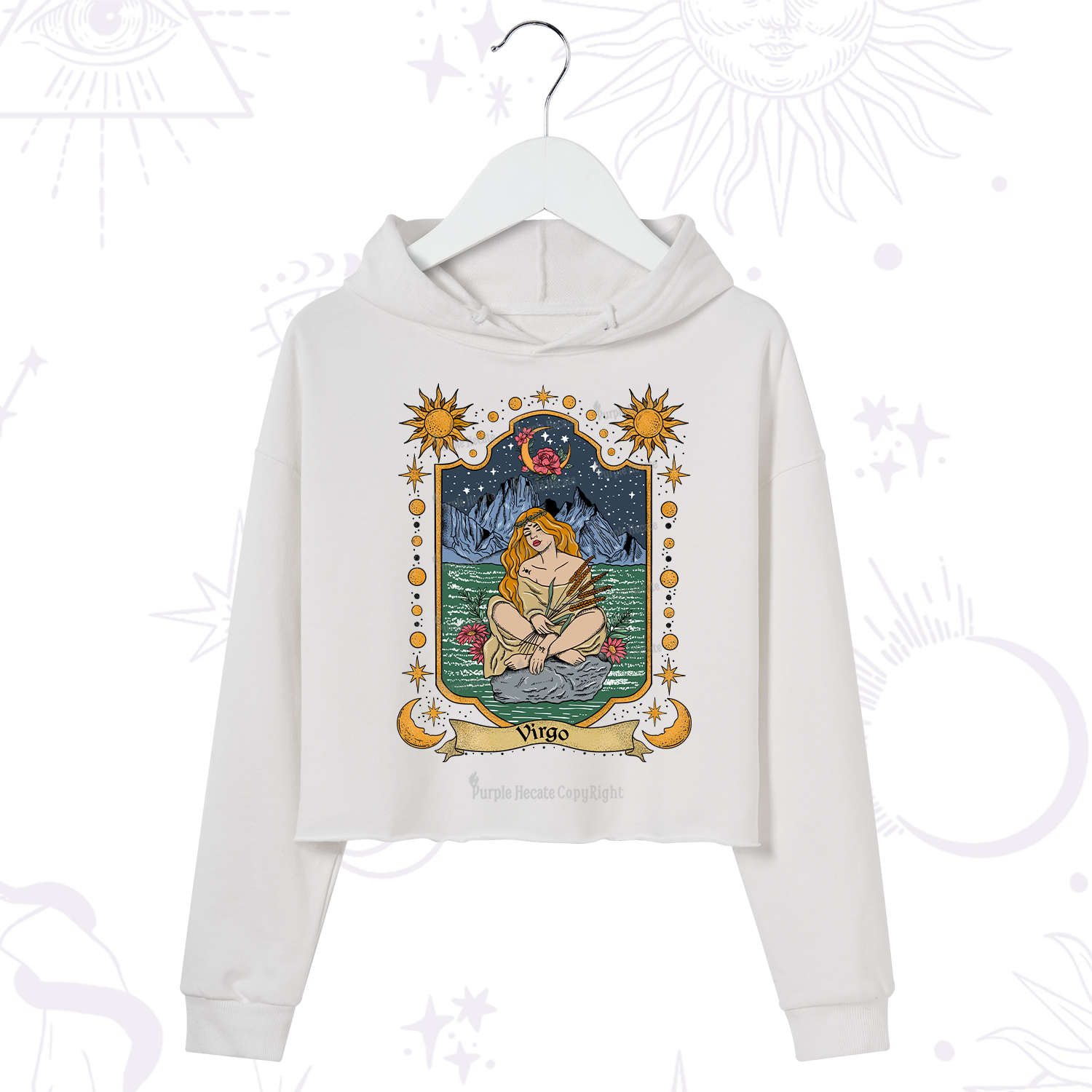 Purplehecate Virgo Zodiac Crop Hoodie