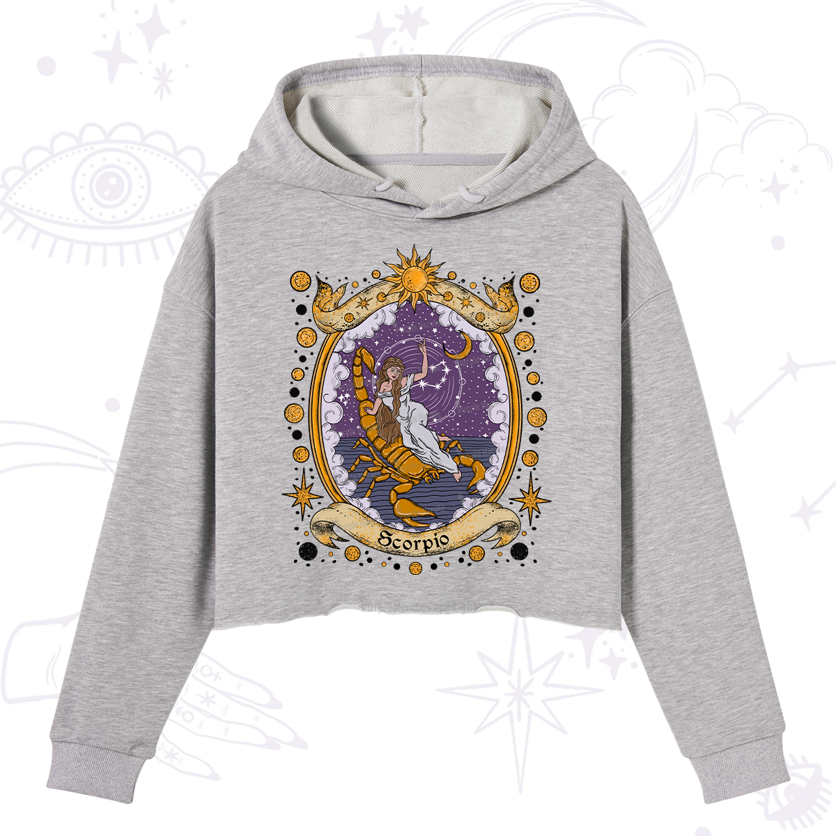 Purplehecate Celestial Scorpio Zodiac Crop Hoodie