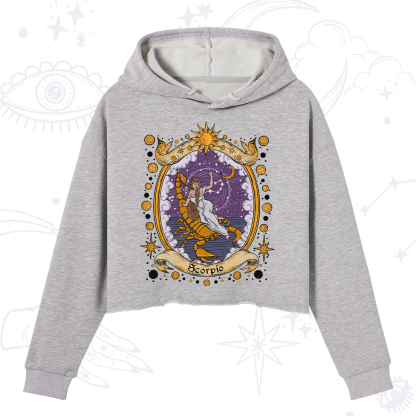 Purplehecate Celestial Scorpio Zodiac Crop Hoodie