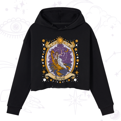 Purplehecate Celestial Scorpio Zodiac Crop Hoodie