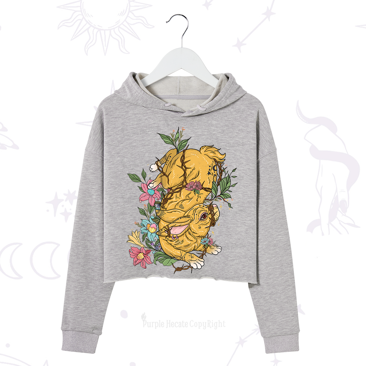 Purplehecate Thorn Bunny Easter Crop Hoodie