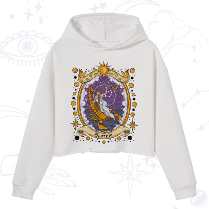 Purplehecate Celestial Scorpio Zodiac Crop Hoodie