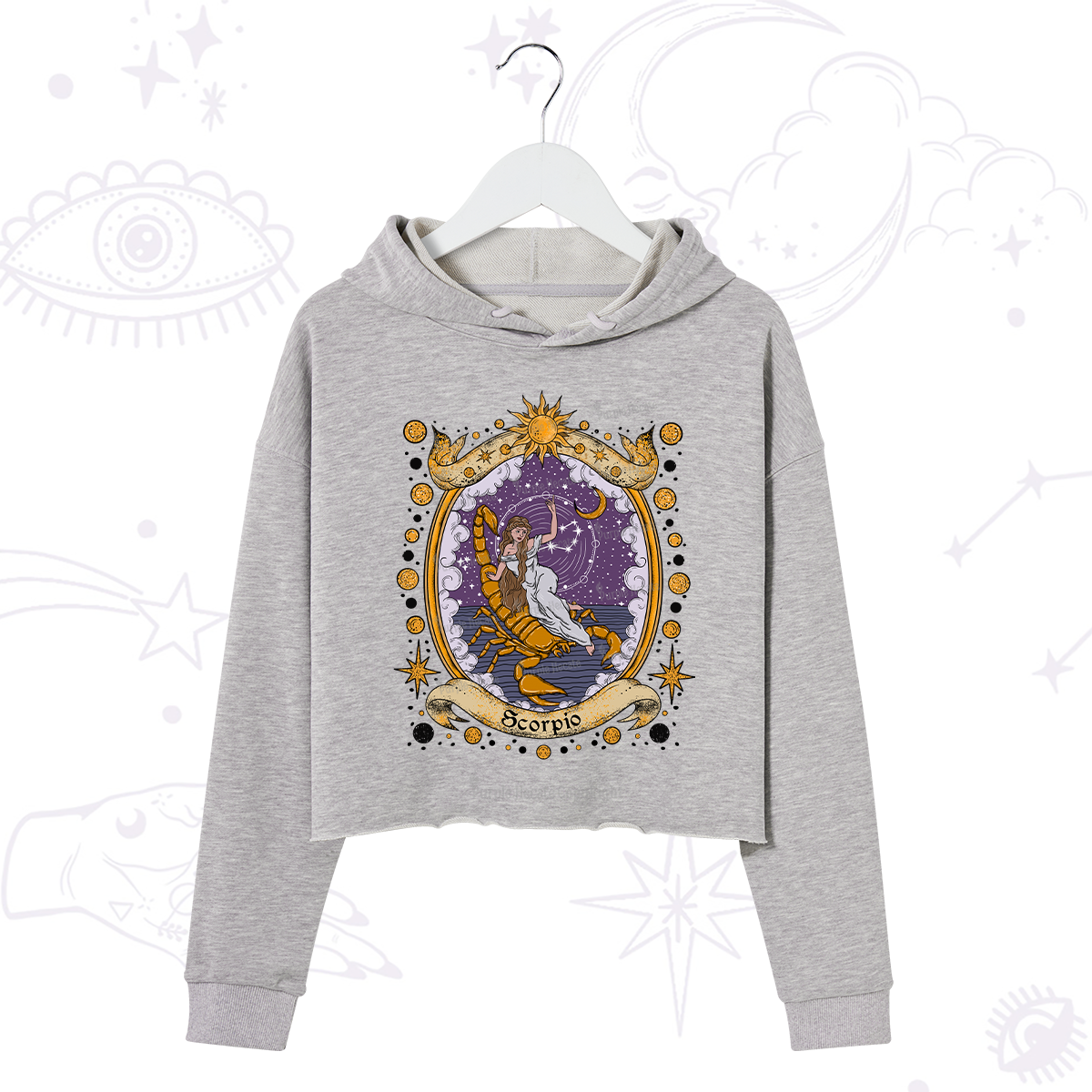 Purplehecate Celestial Scorpio Zodiac Crop Hoodie