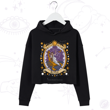 Purplehecate Celestial Scorpio Zodiac Crop Hoodie