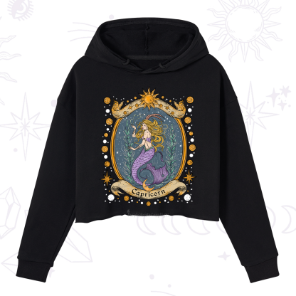 Purplehecate Celestial Capricorn Zodiac Crop Hoodie