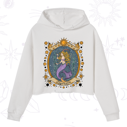 Purplehecate Celestial Capricorn Zodiac Crop Hoodie