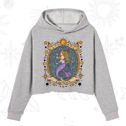 Purplehecate Celestial Capricorn Zodiac Crop Hoodie