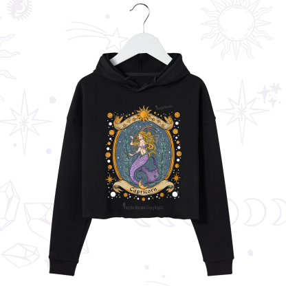 Purplehecate Celestial Capricorn Zodiac Crop Hoodie