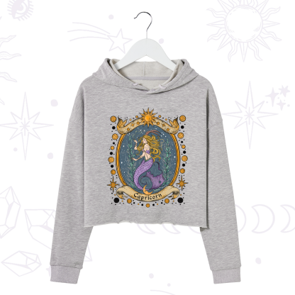 Purplehecate Celestial Capricorn Zodiac Crop Hoodie