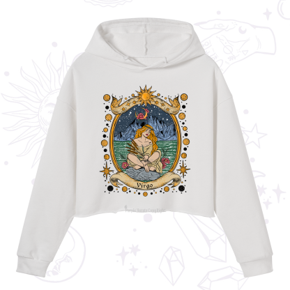 Purplehecate Celestial Virgo Zodiac Crop Hoodie