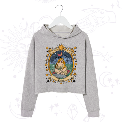 Purplehecate Celestial Virgo Zodiac Crop Hoodie