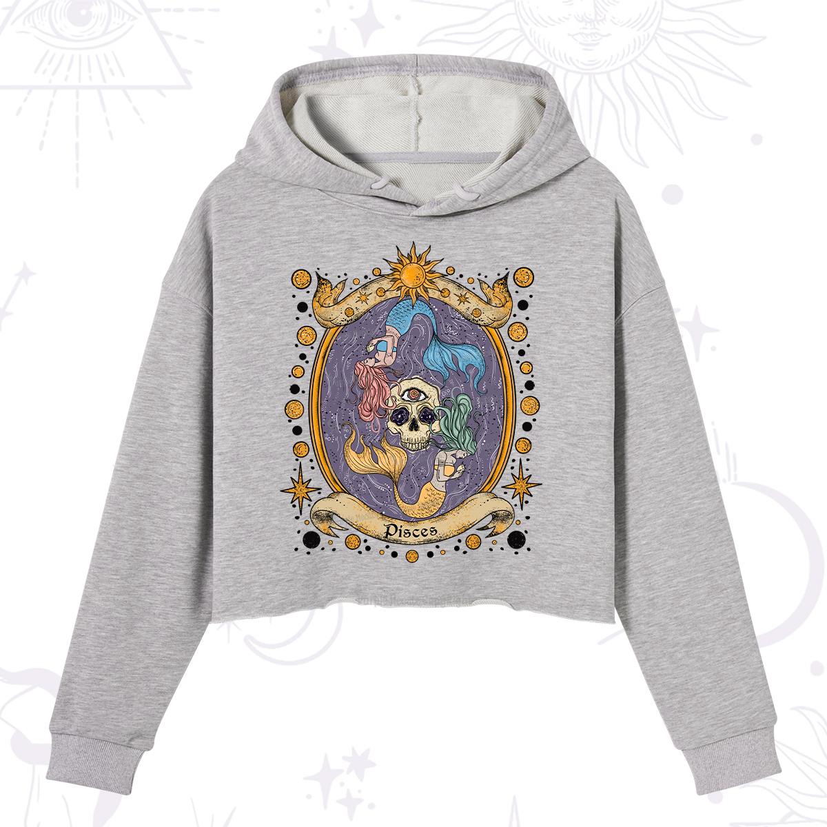 Purplehecate Celestial Pisces Zodiac Crop Hoodie