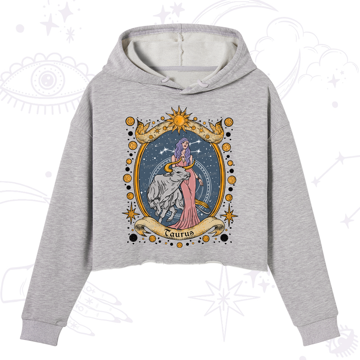 Purplehecate Celestial Taurus Zodiac Crop Hoodie