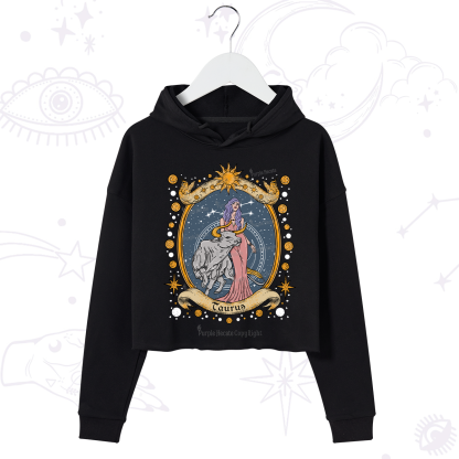 Purplehecate Celestial Taurus Zodiac Crop Hoodie