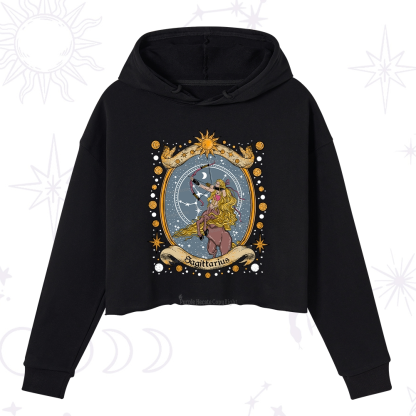 Purplehecate Celestial Sagittarius Zodiac Crop Hoodie