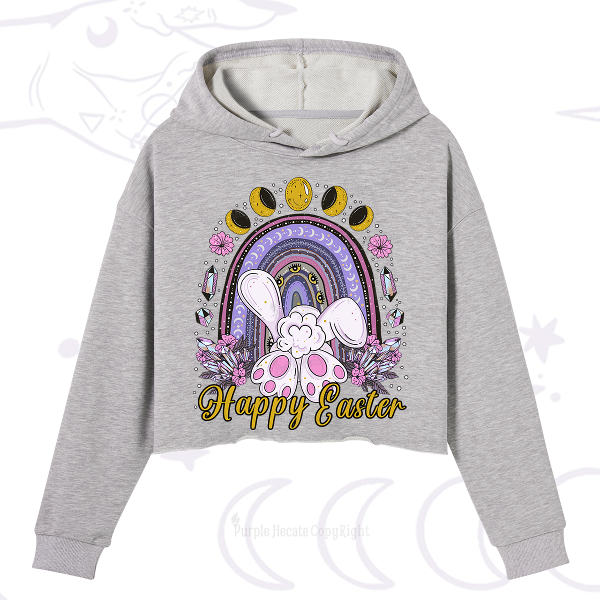 Purplehecate Happy Easter Crop Hoodie