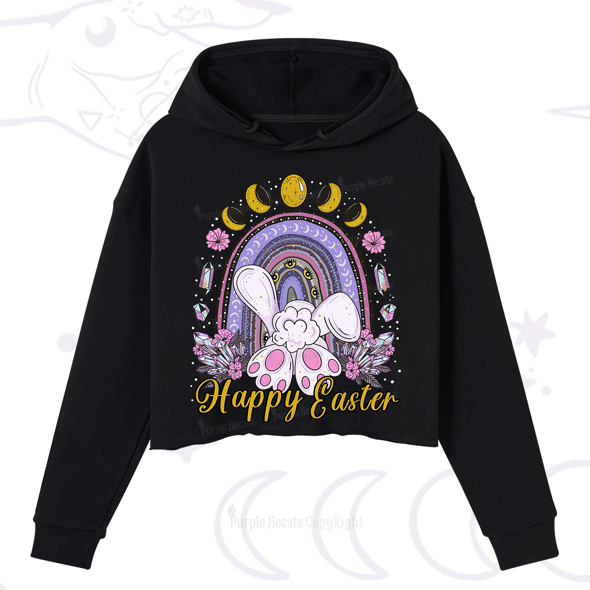 Purplehecate Happy Easter Crop Hoodie