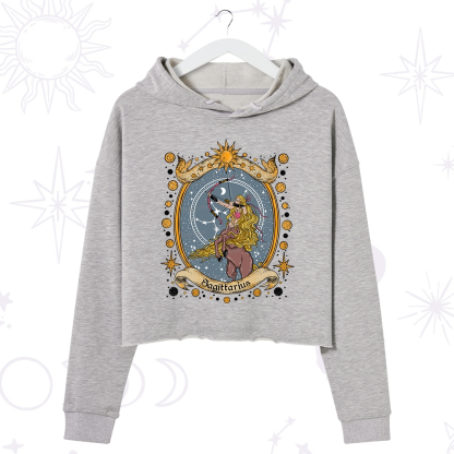 Purplehecate Celestial Sagittarius Zodiac Crop Hoodie