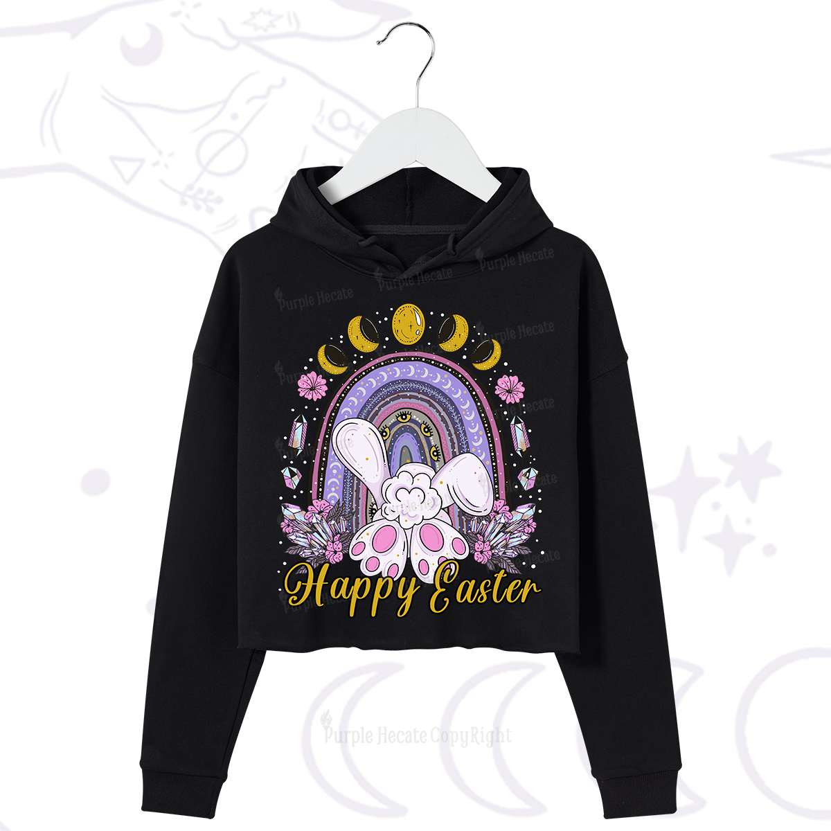 Purplehecate Happy Easter Crop Hoodie