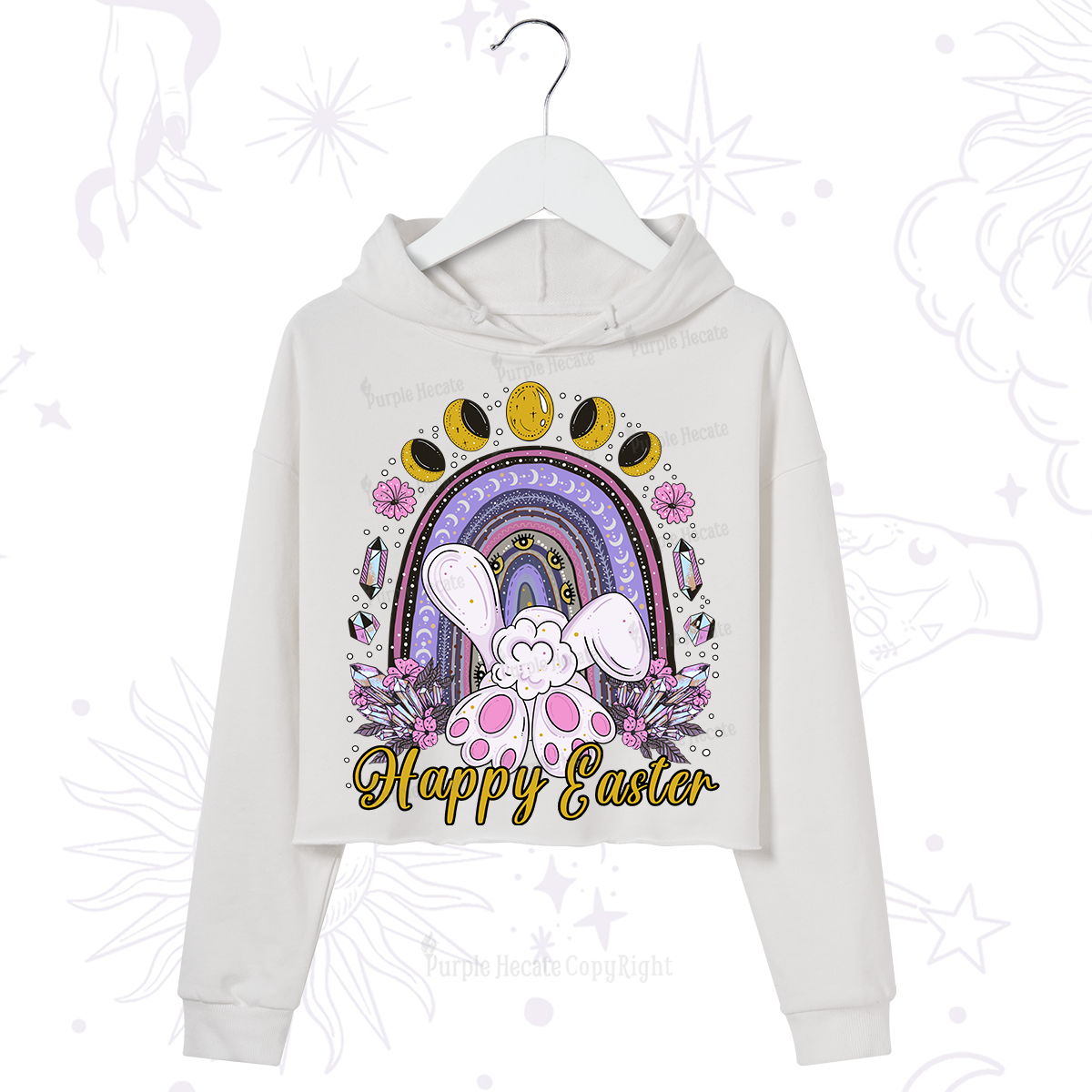 Purplehecate Happy Easter Crop Hoodie
