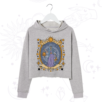 Purplehecate Celestial Libra Zodiac Crop Hoodie