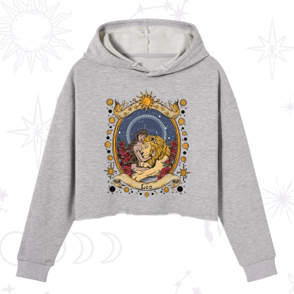 Purplehecate Celestial Leo Zodiac Crop Hoodie