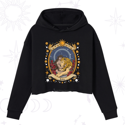 Purplehecate Celestial Leo Zodiac Crop Hoodie
