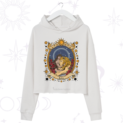 Purplehecate Celestial Leo Zodiac Crop Hoodie