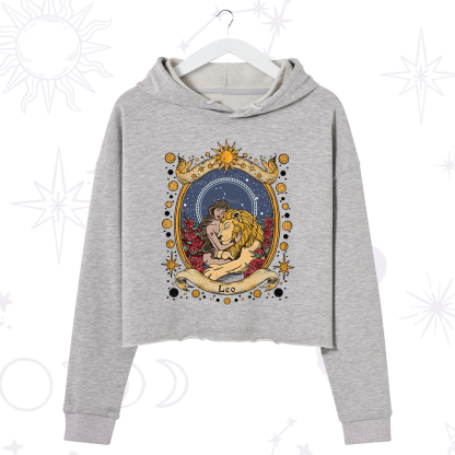 Purplehecate Celestial Leo Zodiac Crop Hoodie