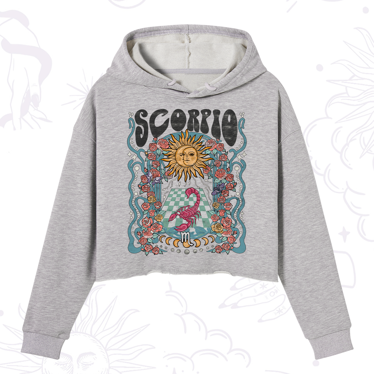 Purplehecate Scorpio Spirit Zodiac Crop Hoodie