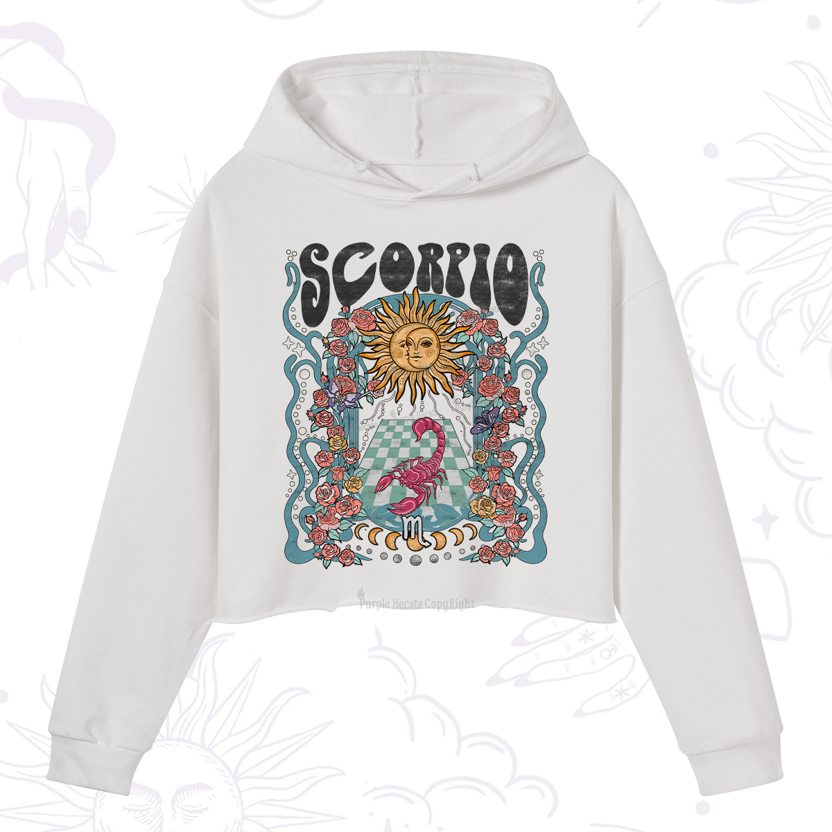 Purplehecate Scorpio Spirit Zodiac Crop Hoodie