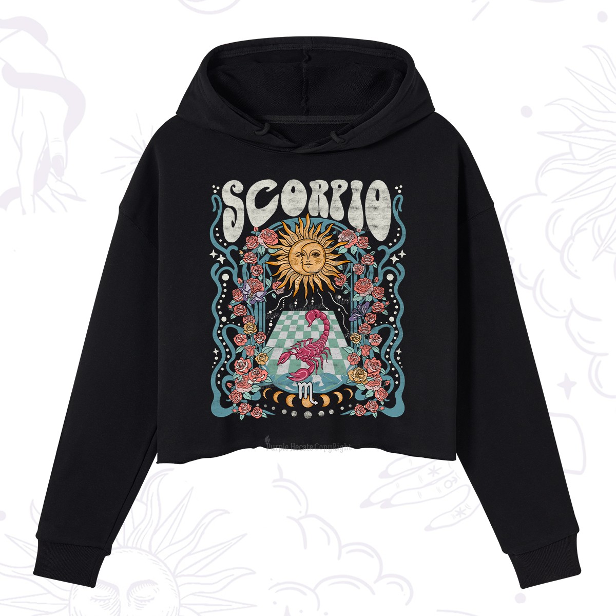 Purplehecate Scorpio Spirit Zodiac Crop Hoodie