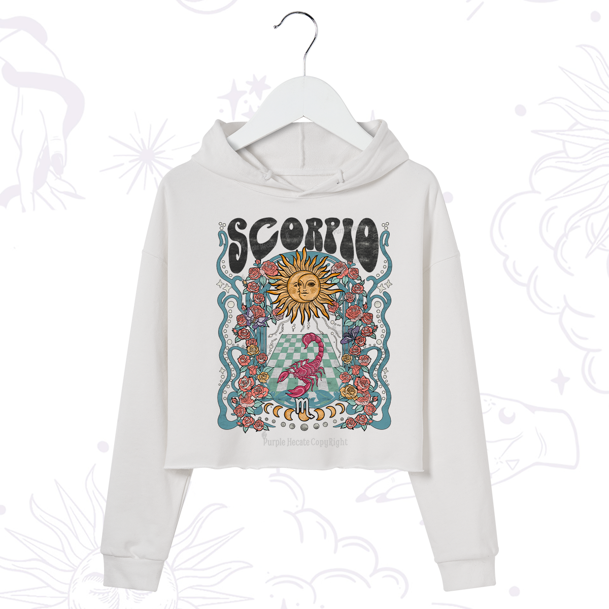 Purplehecate Scorpio Spirit Zodiac Crop Hoodie