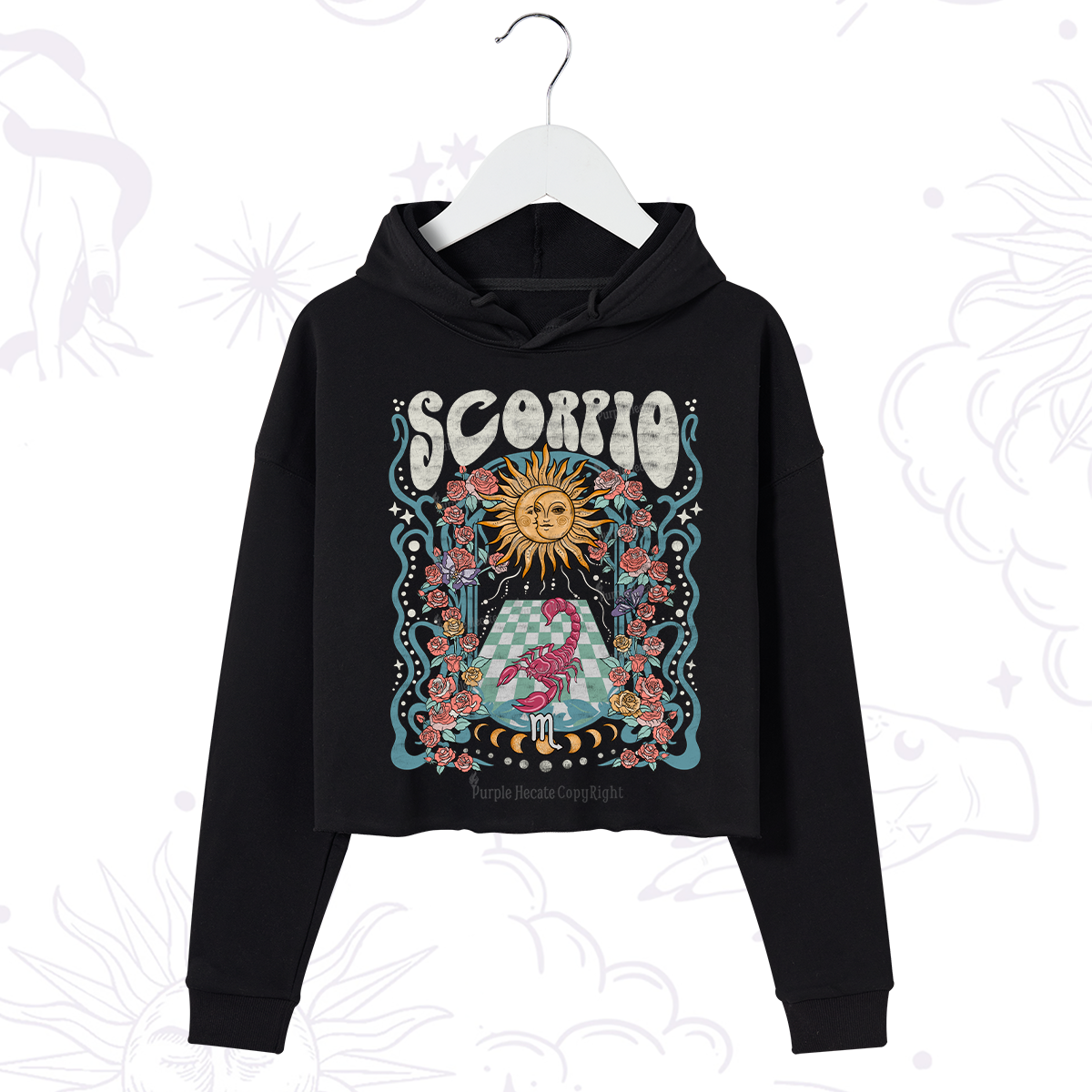 Purplehecate Scorpio Spirit Zodiac Crop Hoodie