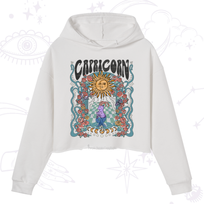 Purplehecate Capricorn Spirit Zodiac Crop Hoodie