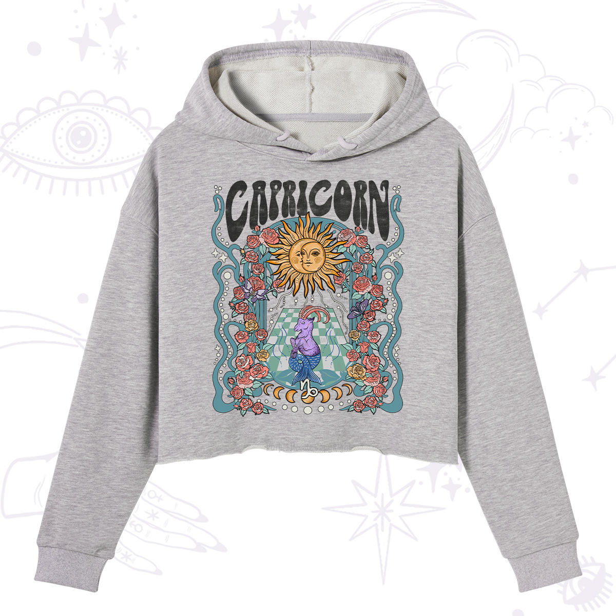 Purplehecate Capricorn Spirit Zodiac Crop Hoodie
