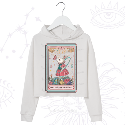 Purplehecate The Hula Hoop Bunny Tarot Crop Hoodie