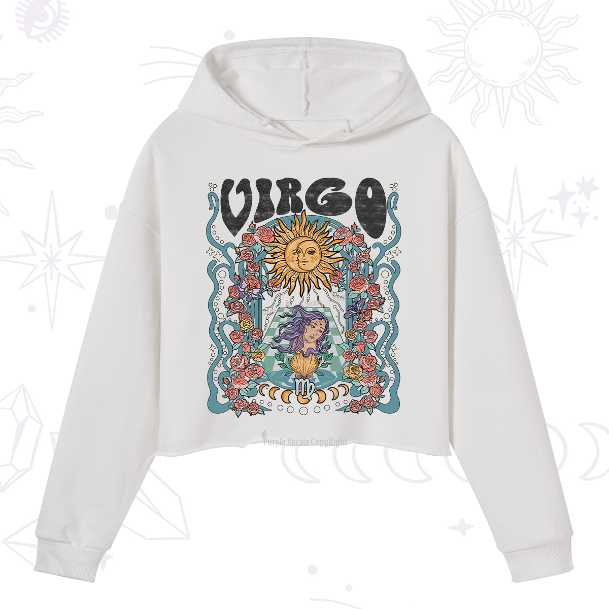 Purplehecate Virgo Spirit Zodiac Crop Hoodie