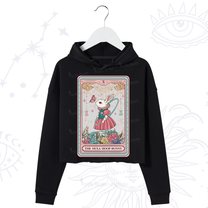Purplehecate The Hula Hoop Bunny Tarot Crop Hoodie