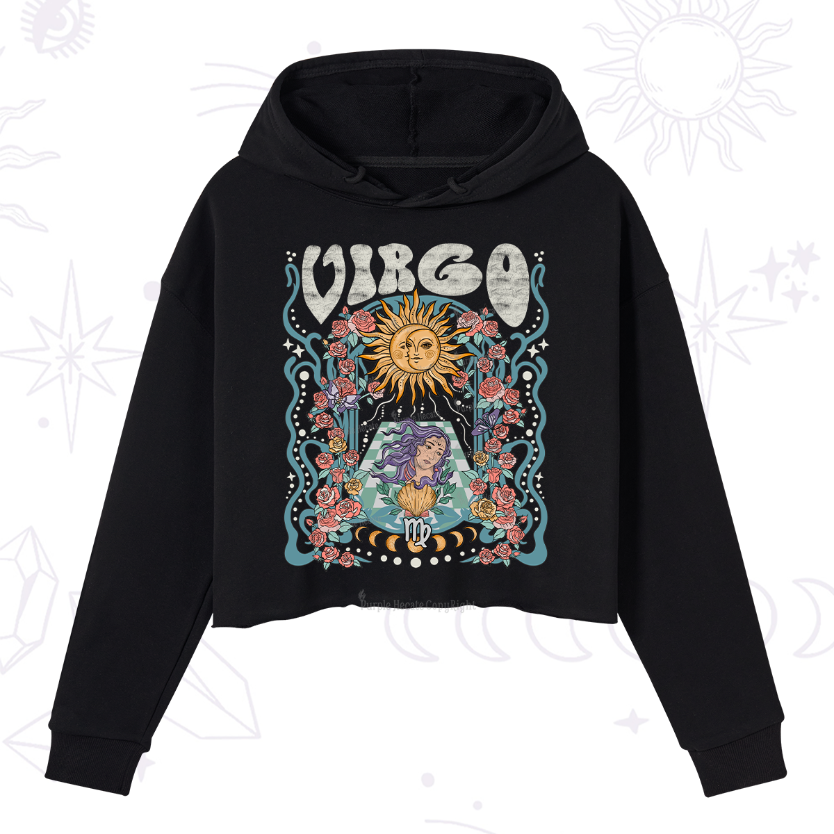 Purplehecate Virgo Spirit Zodiac Crop Hoodie