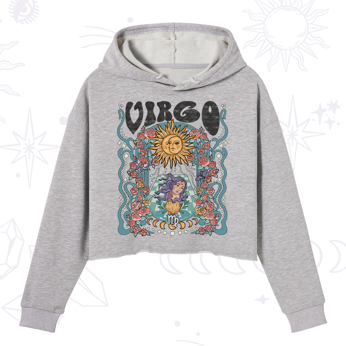 Purplehecate Virgo Spirit Zodiac Crop Hoodie