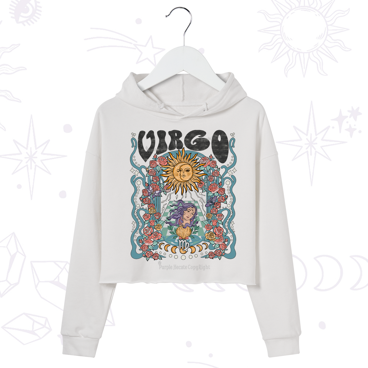 Purplehecate Virgo Spirit Zodiac Crop Hoodie