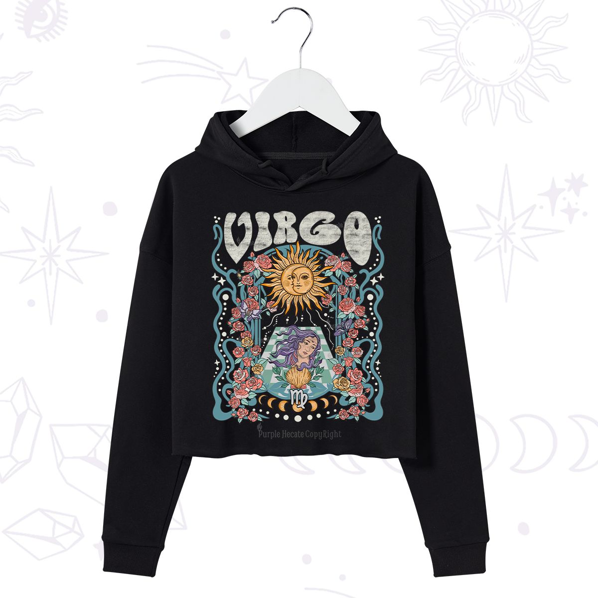 Purplehecate Virgo Spirit Zodiac Crop Hoodie