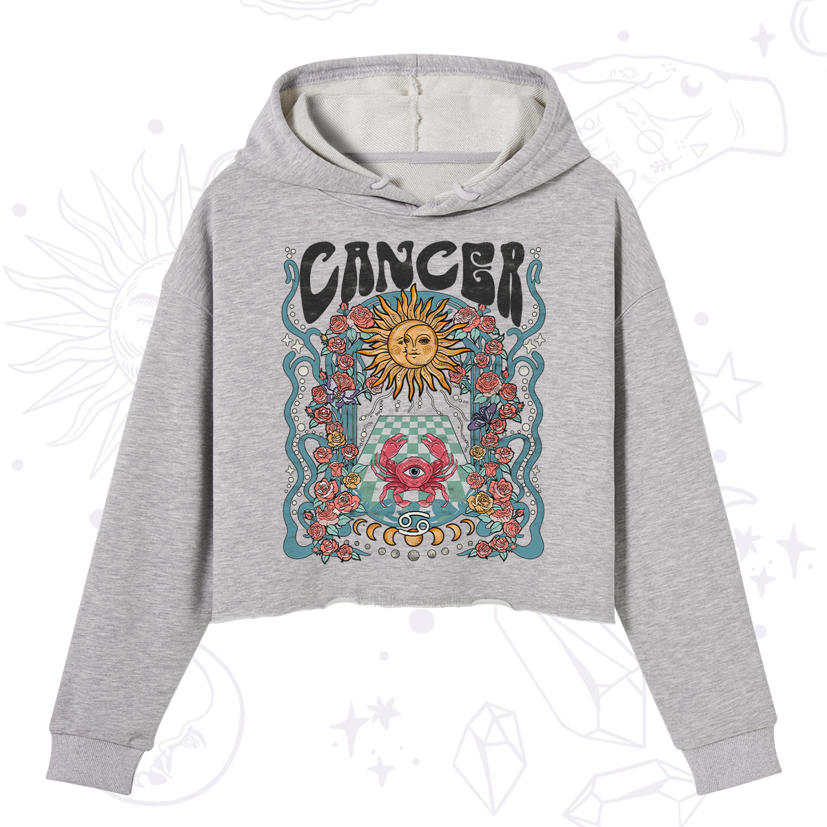 Purplehecate Cancer Spirit Zodiac Crop Hoodie
