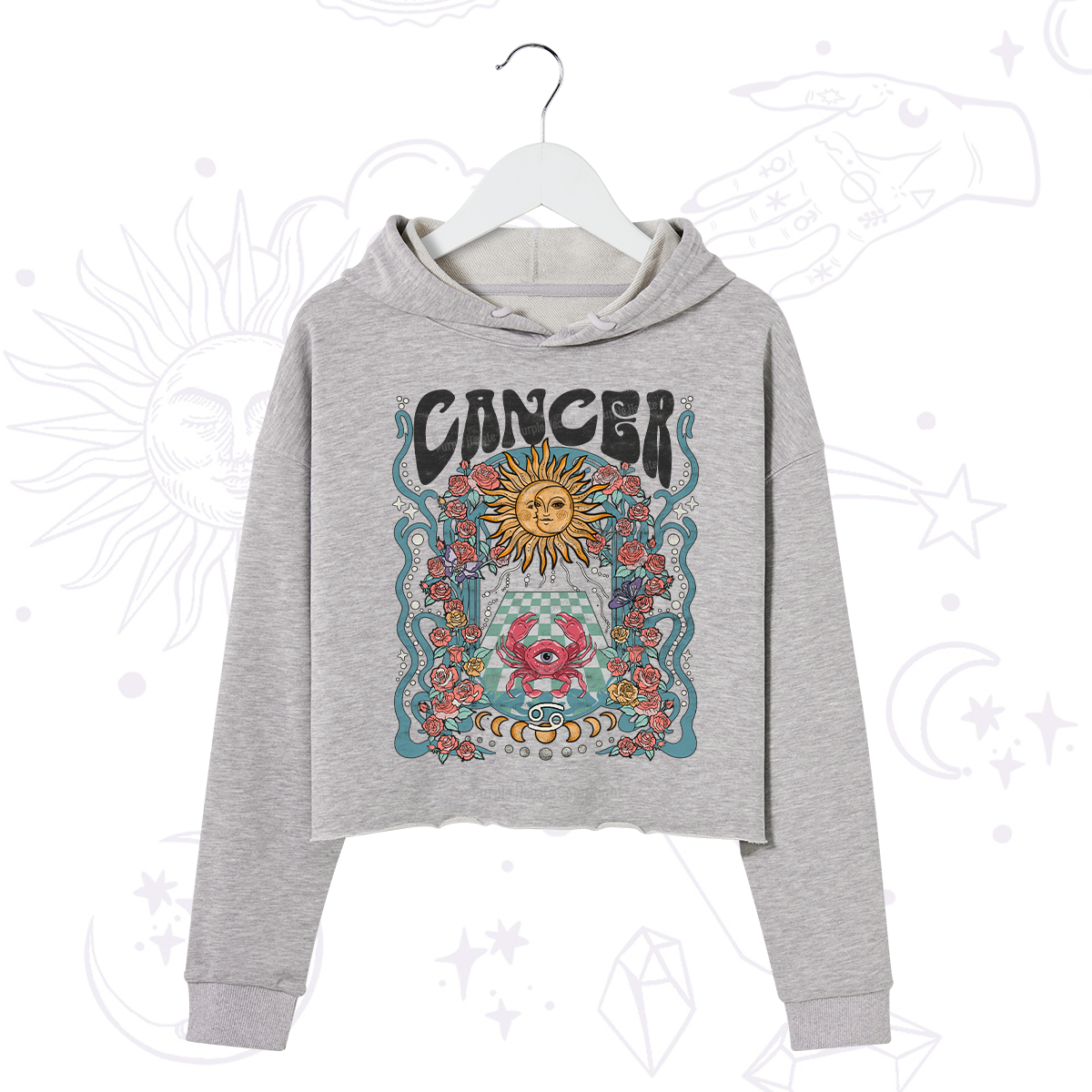 Purplehecate Cancer Spirit Zodiac Crop Hoodie