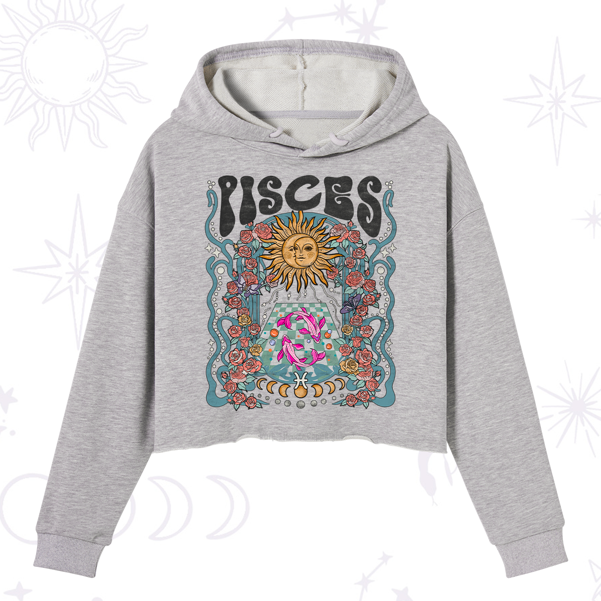 Purplehecate Pisces Spirit Zodiac Crop Hoodie