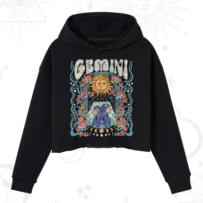 Purplehecate Gemini Spirit Zodiac Crop Hoodie