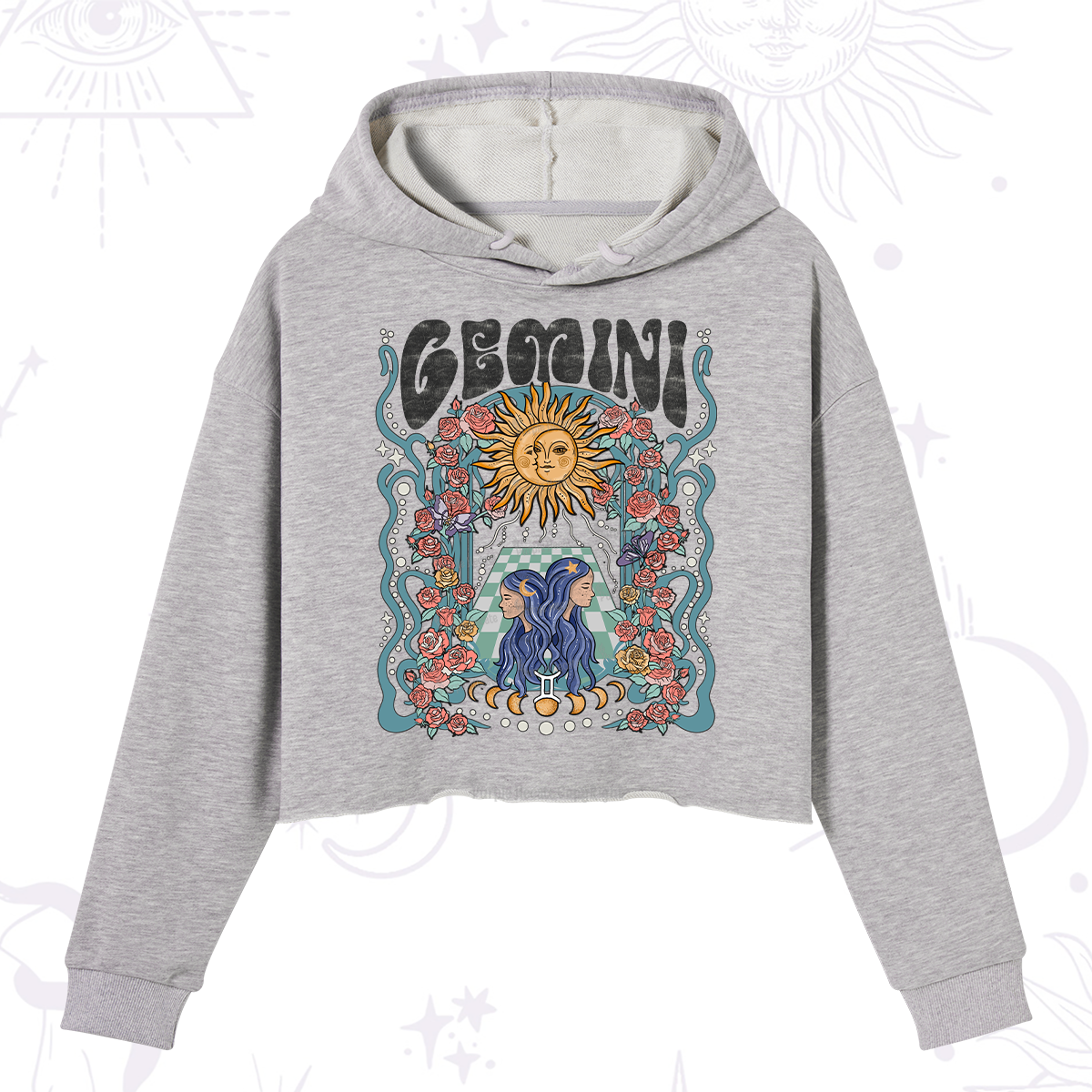 Purplehecate Gemini Spirit Zodiac Crop Hoodie